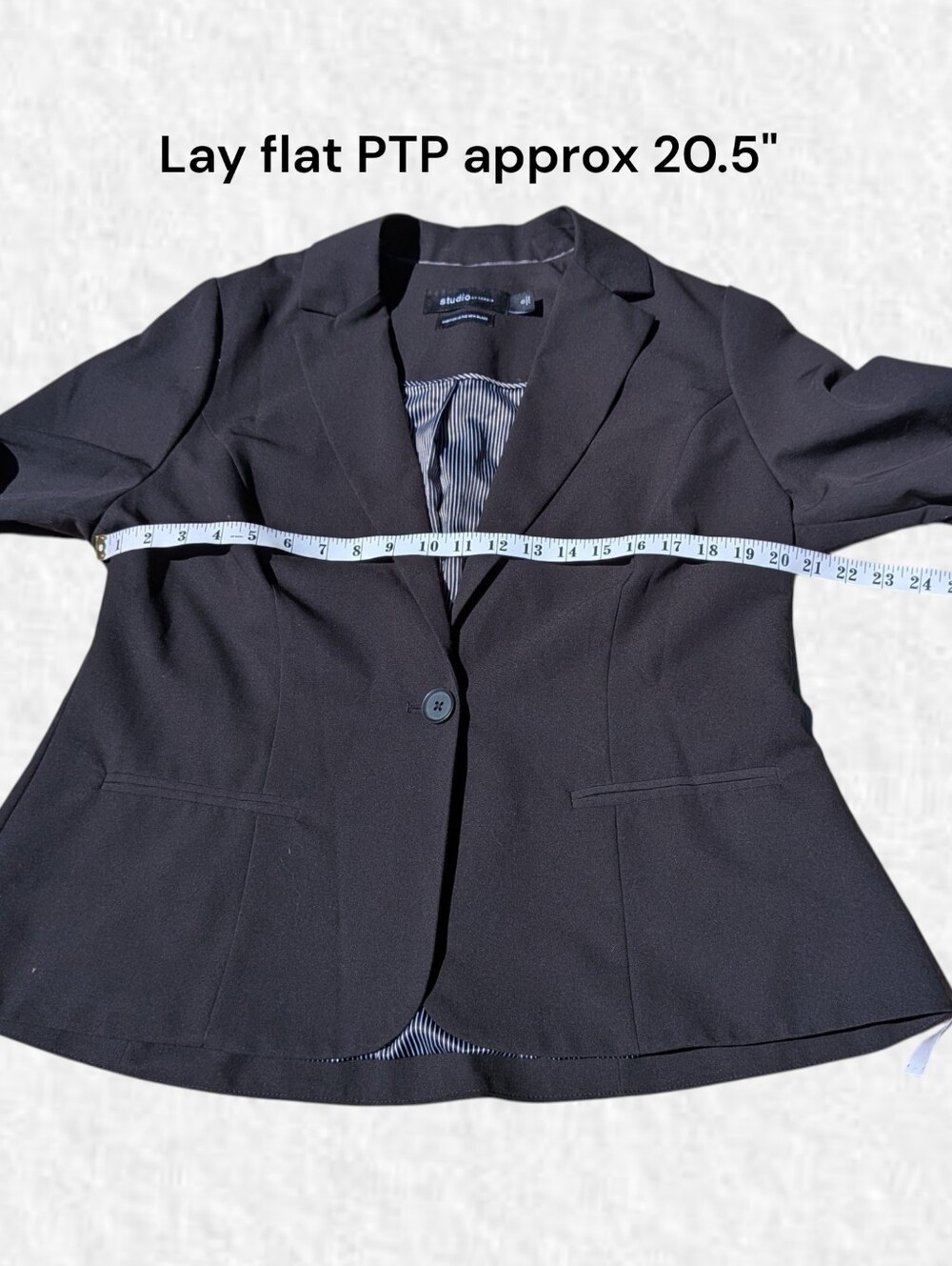 Torrid Plus Size 0: Black Tailored 3/4 Sleeve Blazer - Elegant Everyday Layer - Picture 5 of 6
